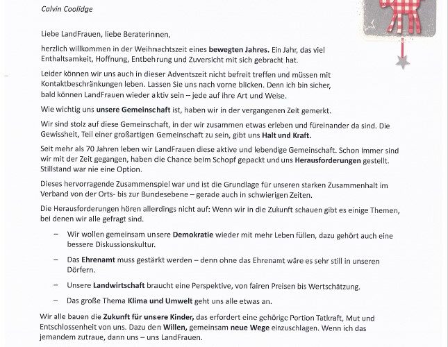 Weihnachtsbrief 2021